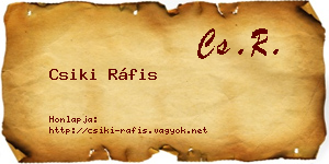 Csiki Ráfis névjegykártya